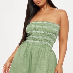 Strapless Green Dress